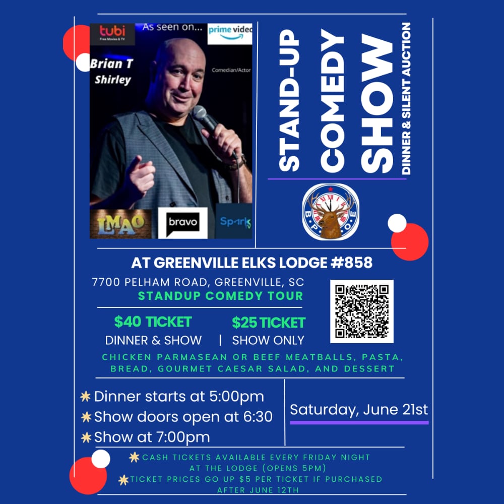 Brian Shirley comedy night and dinner
